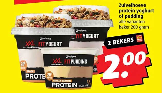Zuivelhoeve protein yoghurt of pudding