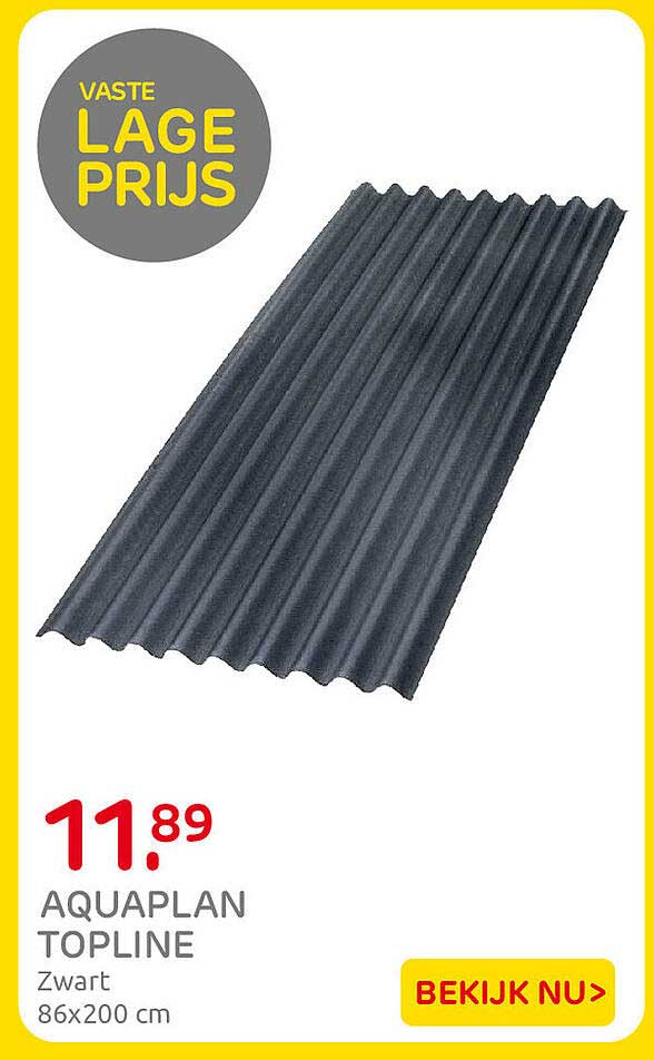 AQUAPLAN TOPLINE Zwart 86x200 cm