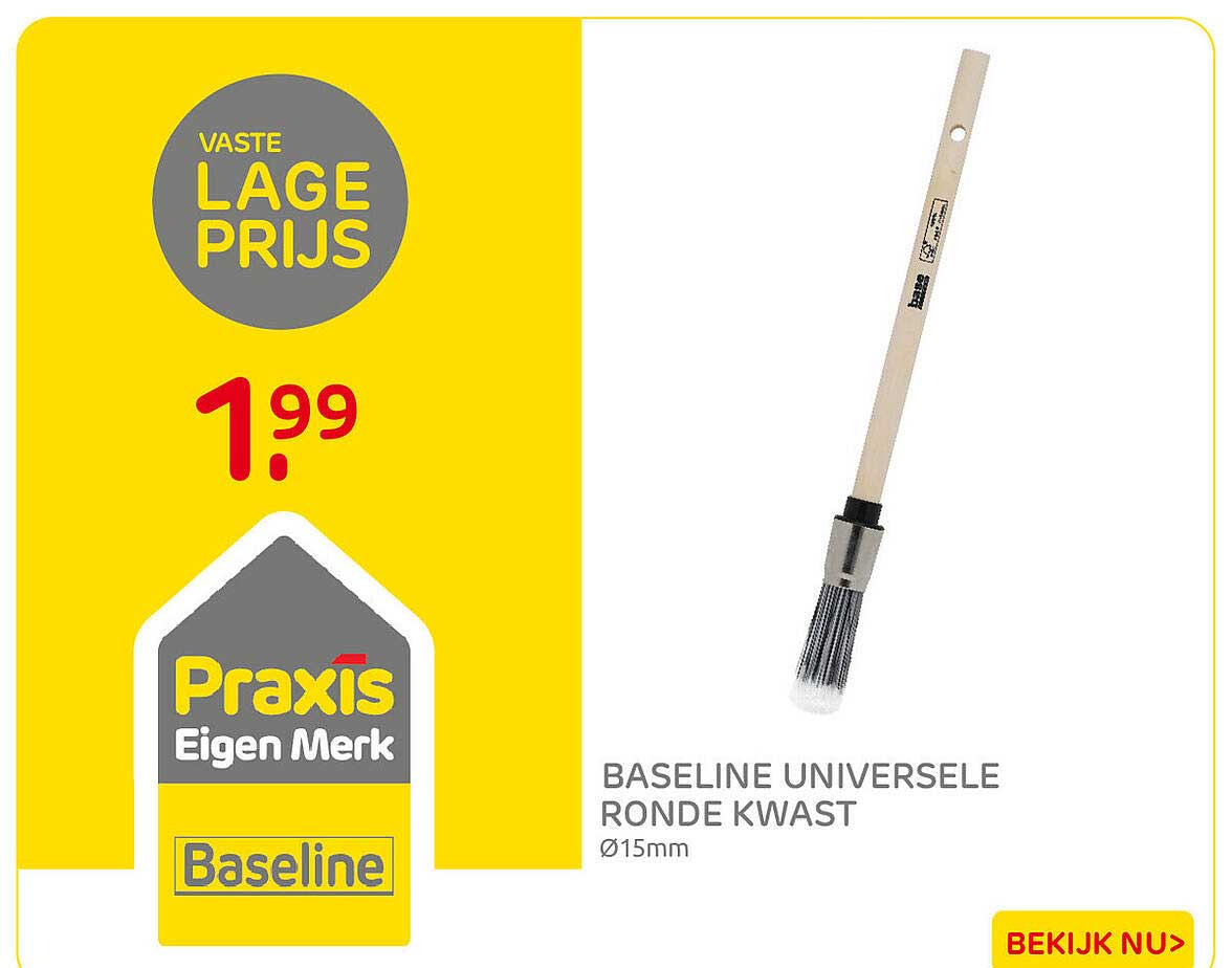 Baseline universele ronde kwast Ø15mm