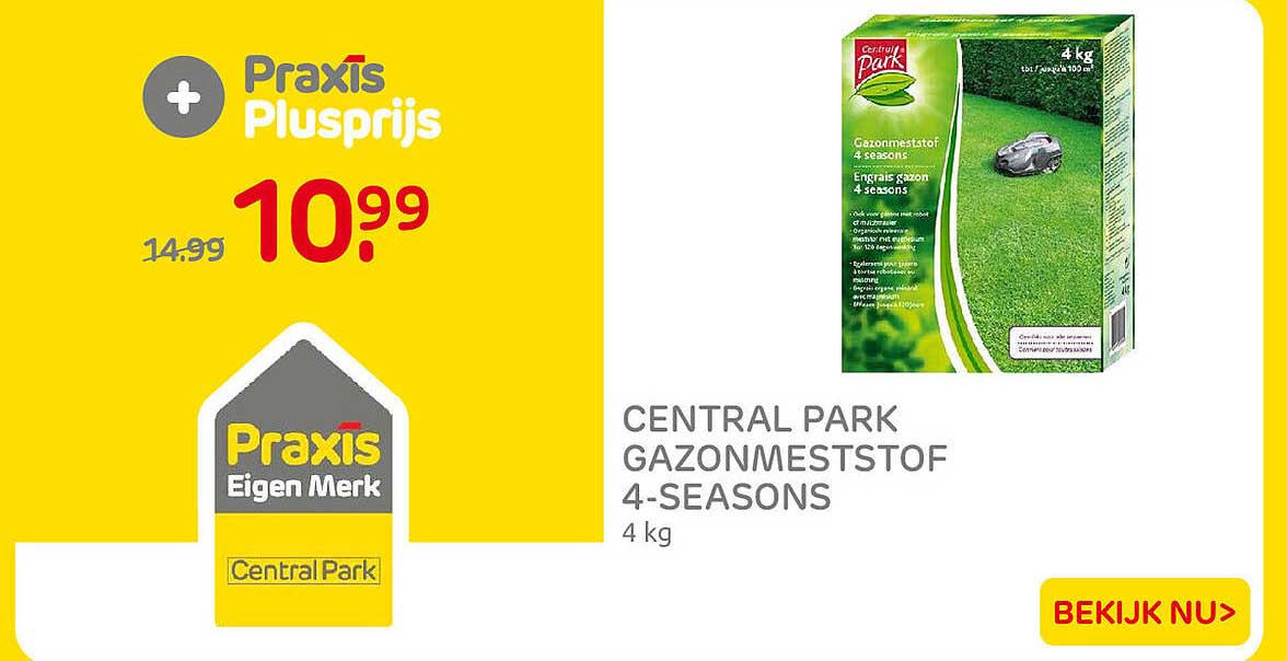 CENTRAL PARK GAZONMESTSTOF 4-SEASONS 4 kg