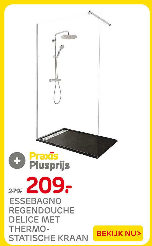 ESSEBAGNO REGENDOUCHE DELICE MET THERMO-STATISCHE KRAAN