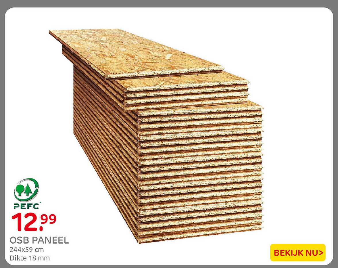 OSB paneel 244x59 cm Dikte 18 mm