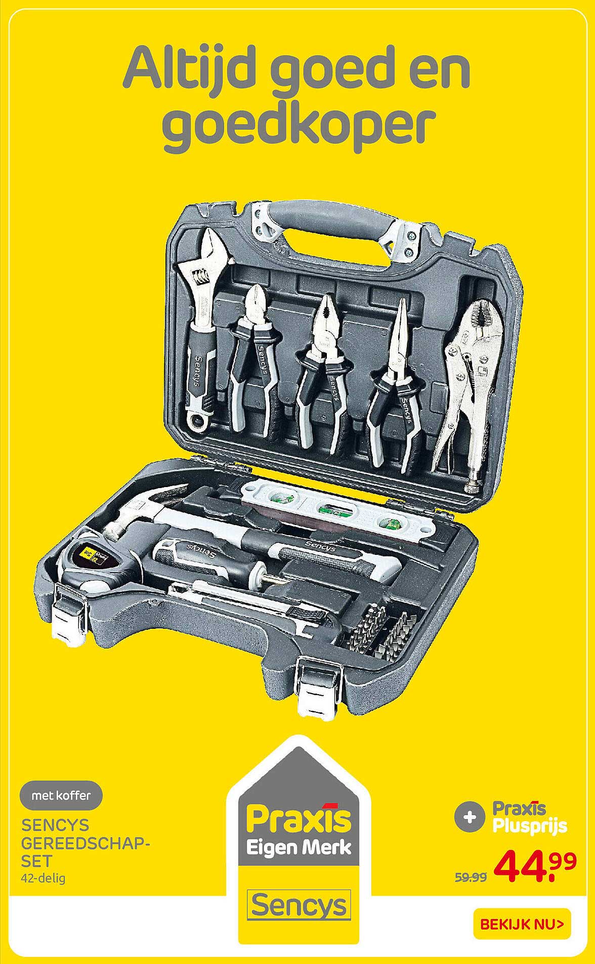 Sencys gereedschap-set 42-delig met koffer
