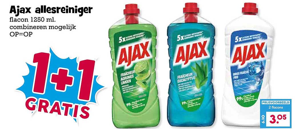 Ajax allesreiniger 1+1 gratis
