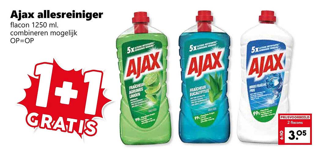 Ajax allesreiniger 1+1 gratis