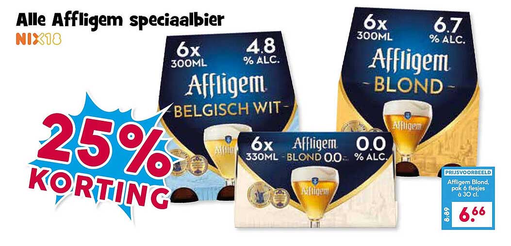 Alle Affligem speciaalbier 25% KORTING