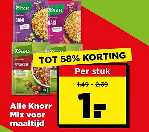 Alle Knorr Mix voor maaltijd TOT 58% KORTING