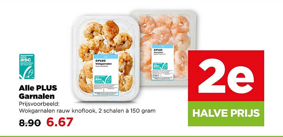 Alle PLUS Garnalen 2e halve prijs