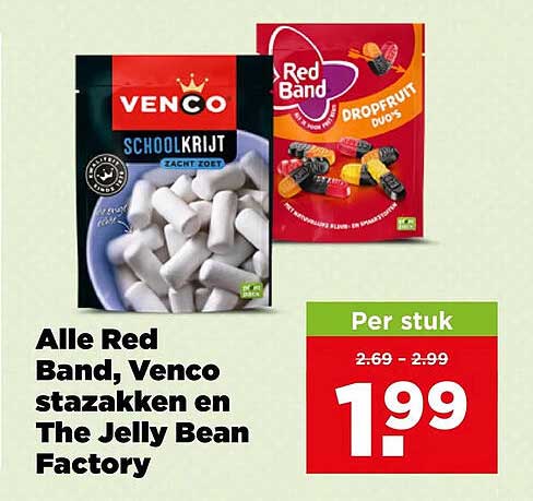 Alle Red Band, Venco stazakken en The Jelly Bean Factory