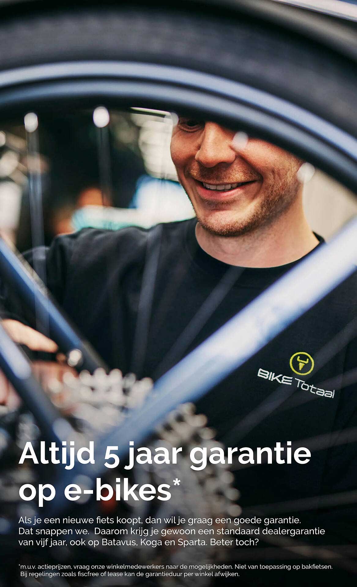 Altijd 5 jaar garantie op e-bikes*