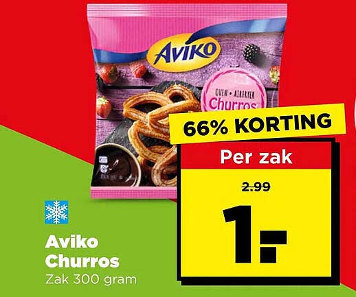 Aviko Churros Zak 300 gram 66% KORTING