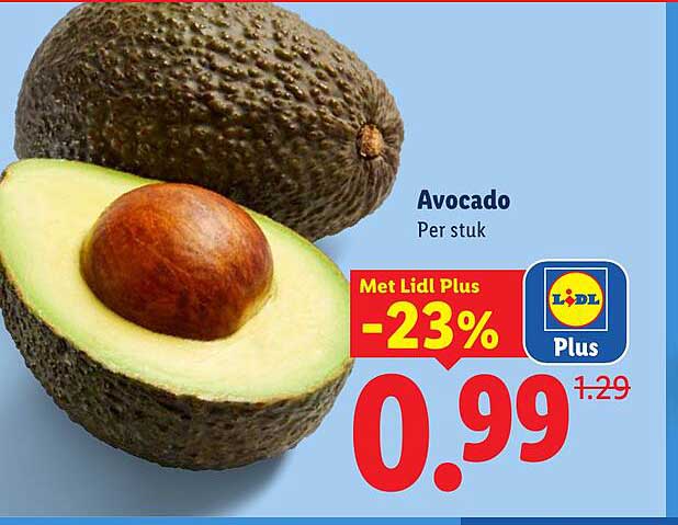 Avocado Per stuk Met Lidl Plus -23%