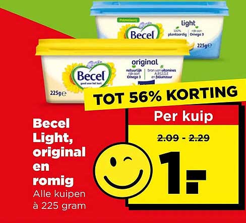 Becel Light, original en romig TOT 56% KORTING