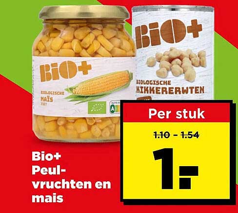 Bio+ Peulvruchten en mais