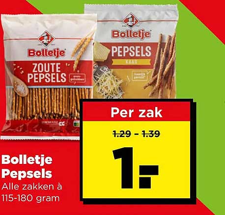 Bolletje Pepsels Alle zakken à 115-180 gram