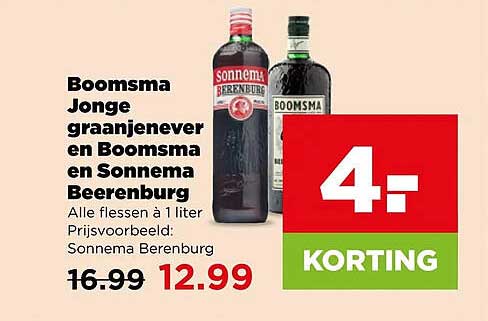 Boomsma Jonge graanjenever en Boomsma en Sonnema Beerenburg
