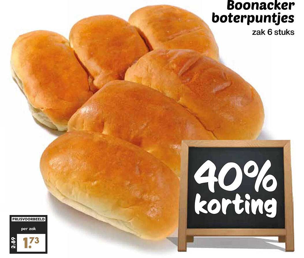 Boonacker boterpuntjes zak 6 stuks 40% korting