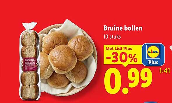 Bruine bollen 10 stuks Met Lidl Plus -30%