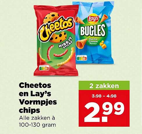 Cheetos en Lay’s Vormpjes chips 2 zakken
