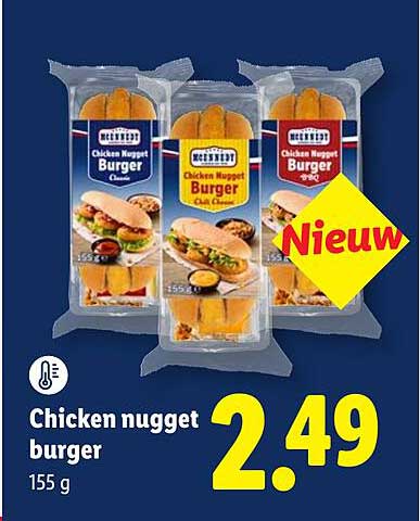 Chicken nugget burger 155 g Nieuw