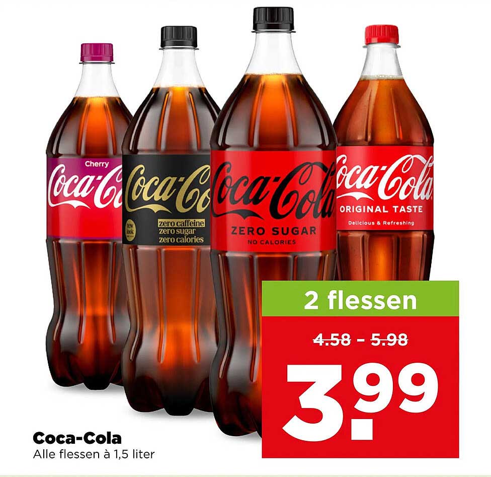 Coca-Cola Alle flessen à 1,5 liter 2 flessen