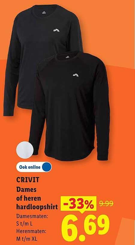 CRIVIT Dames of heren hardloopshirt