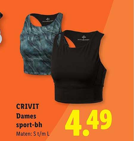 CRIVIT Dames sport-bh Maten: S t/m L