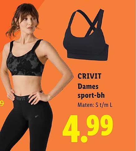 CRIVIT Dames sport-bh Maten: S t/m L