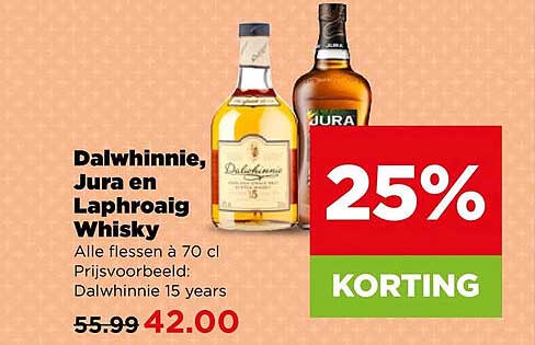 Dalwhinnie, Jura en Laphroaig Whisky