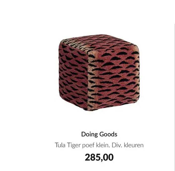 Doing Goods Tula Tiger poef klein. Div. kleuren