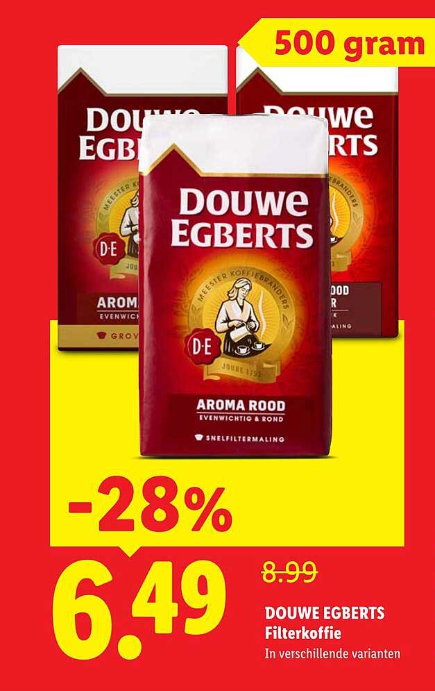Douw Egberts Filterkoffie In verschillende varianten 500 gram -28%
