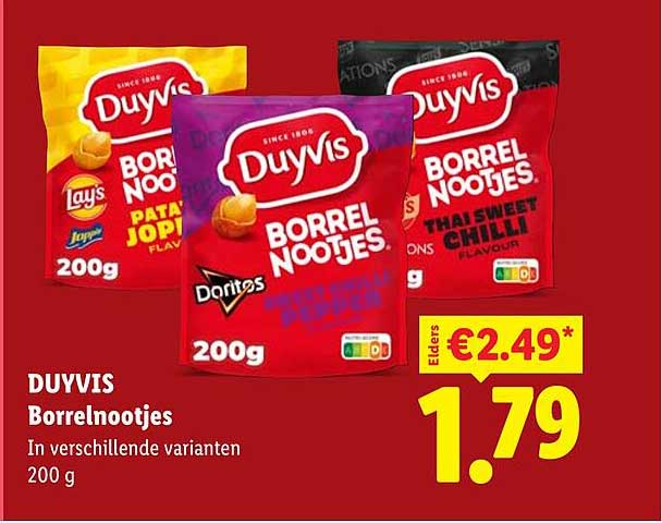 DUYVIS Borrelnootjes In verschillende varianten 200 g