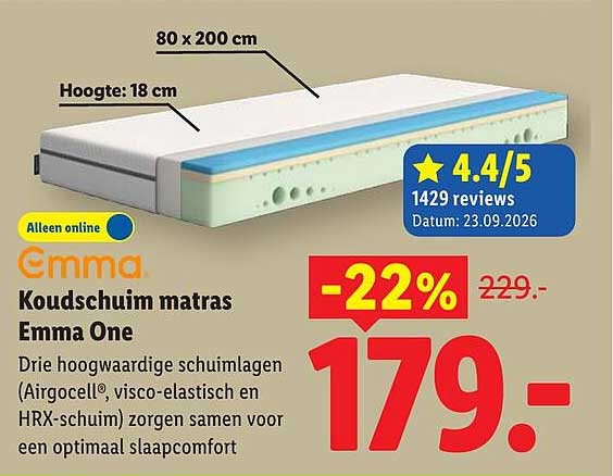 Emma Koudschuim matras Emma One