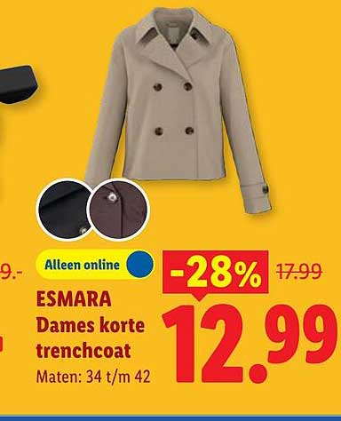 ESMARA Dames korte trenchcoat