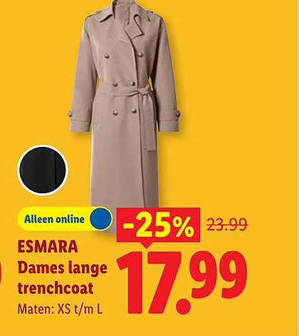 ESMARA Dames lange trenchcoat