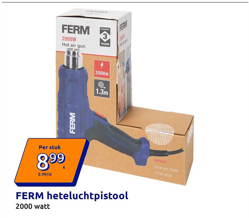 FERM heteluchtpistool 2000 watt