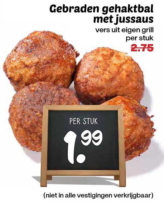Gebraden gehaktbal met jussaus vers uit eigen grill per stuk