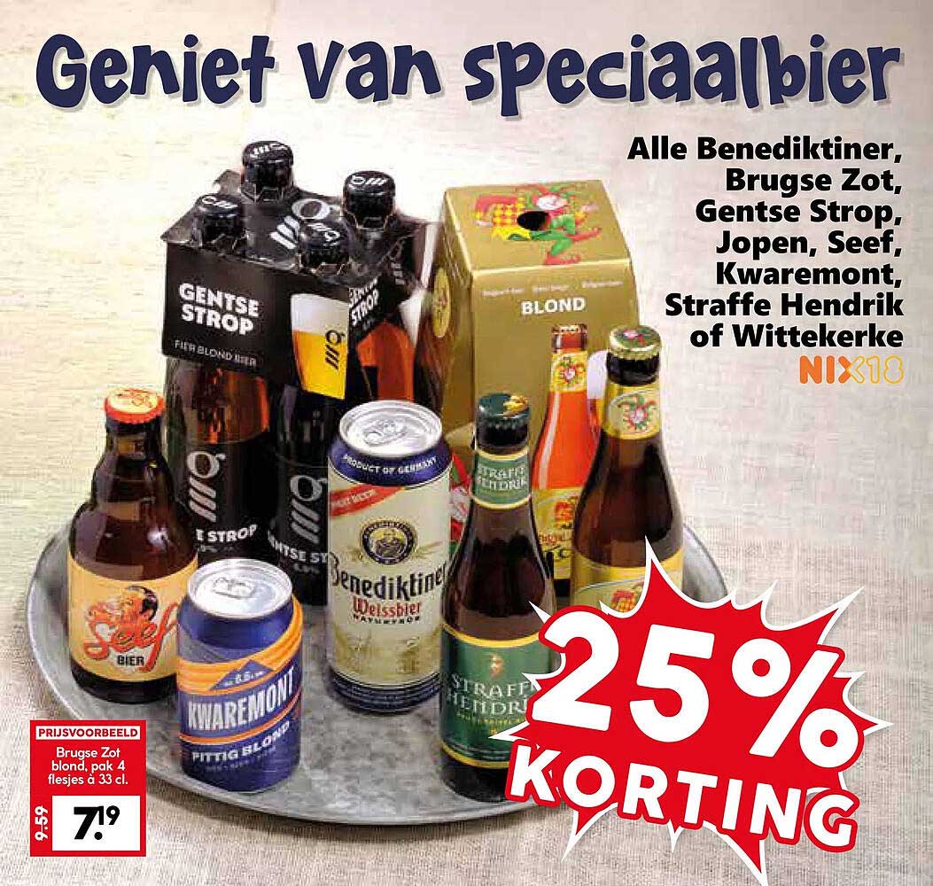 Geniet van speciaalbier 25% korting