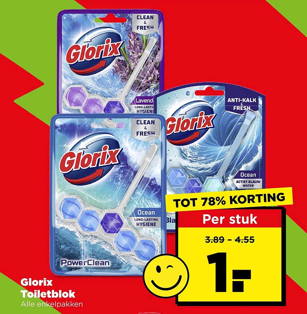 Glorix Toiletblok Alle enkelpakken TOT 78% KORTING