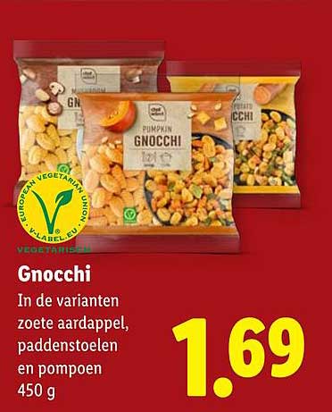 Gnocchi in de varianten zoete aardappel, paddenstoelen en pompoen 450 g