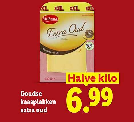 Goudse kaasplakken extra oud Half kilo