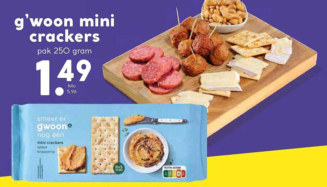 g'woon mini crackers pak 250 gram