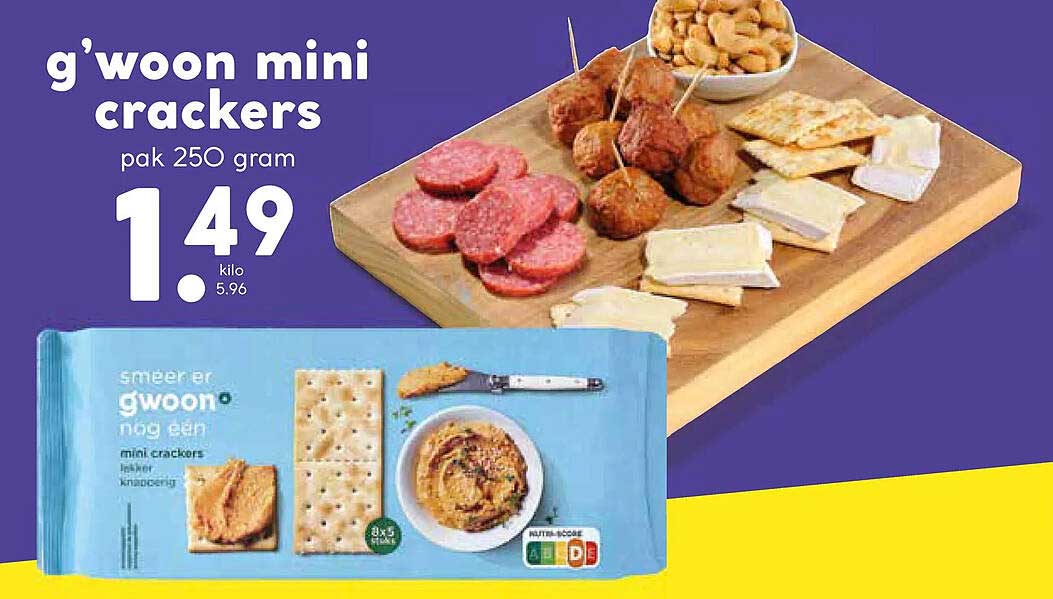 g'woon mini crackers pak 250 gram