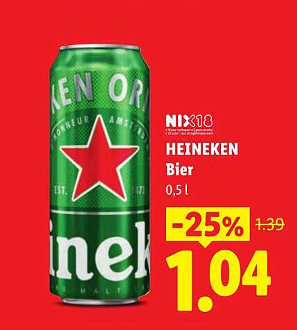 HEINEKEN Bier 0,5 l -25%