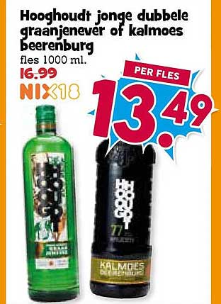 Hooghudt jonge dubbele graanjenever of kalmoes beerenburg