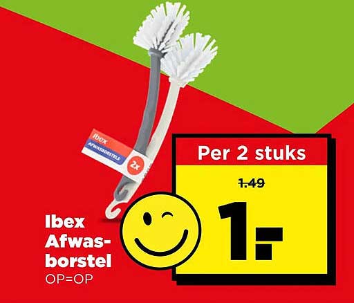 Ibex Afwasborstel OP=OP Per 2 stuks