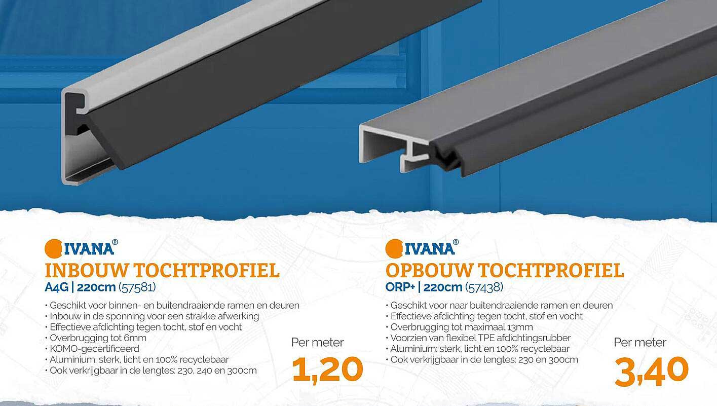 IVANA INBOUW TOCHTPROFIEL A4G | 220cm (57581)