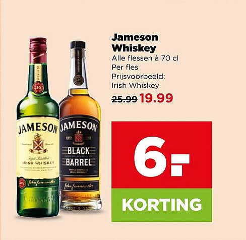 Jameson Whiskey 6.- korting