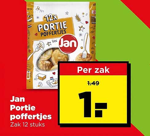 Jan Portie poffertjes Zak 12 stuks