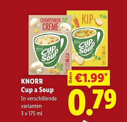 KNORR Cup a Soup In verschillende varianten 3 x 175 ml
